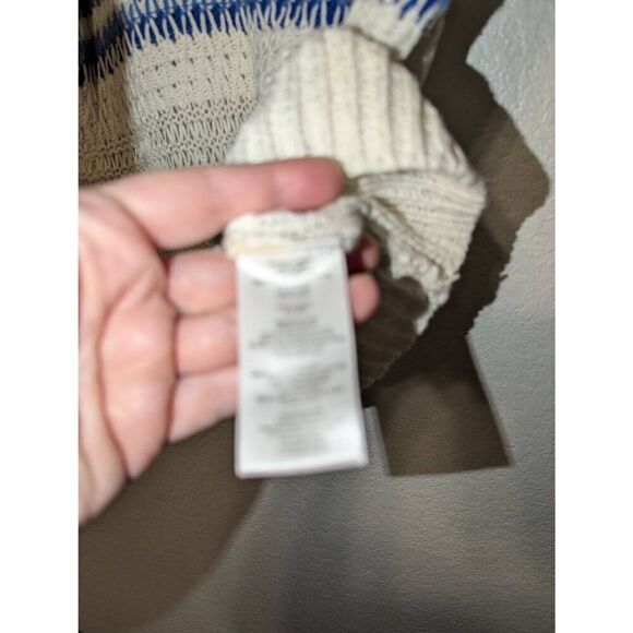 Current Elliott The Mixed Stitch Stripe Half-Sleeve Sweater Blue Horizon Size 0 - Picture 11 of 16